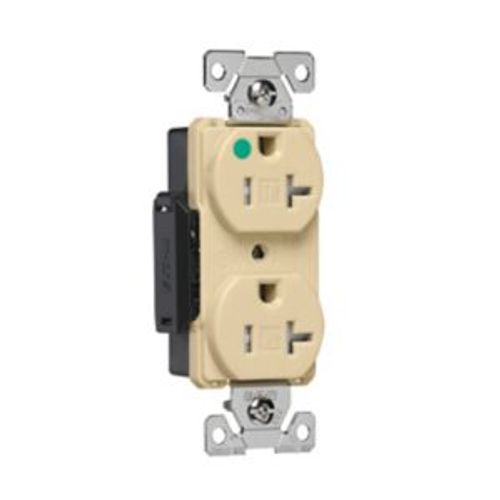 Main product image of Arrow Hart Duplex Receptacle, #14-10 Awg 20A, 125V, Ivory Face, Pvc Base, 5-20R, Duplex, AHTR8300V
