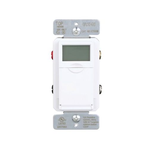 Main product image of Astronomic Programmable Timer, 15A, Flush Mount, 120V, 1800W, Single Pole And 3-Way, White, AT18HM-W-L