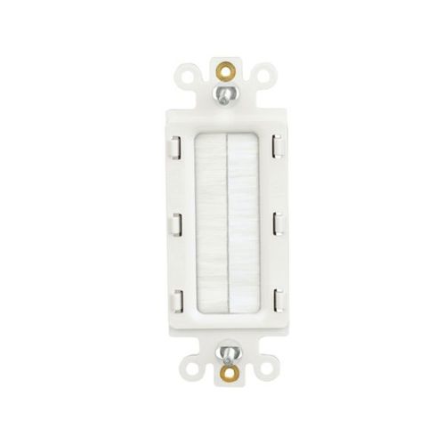 Main product image of Telephone And Coaxial Wallplates, 1 Gang Multimedia Brush Insert, White, BIM1W-F-L