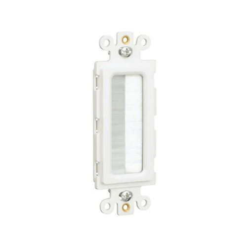 Main product image of Telephone And Coaxial Wallplates, 1 Gang Multimedia Brush Insert, White, BIM1W-F-L