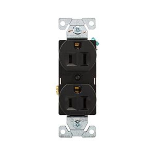 Main product image of Commercial Duplex Receptacle, #14-10 Awg 15A, 125V, Back & Side, Black, High-Impact Nylon, Pvc, BR15BK