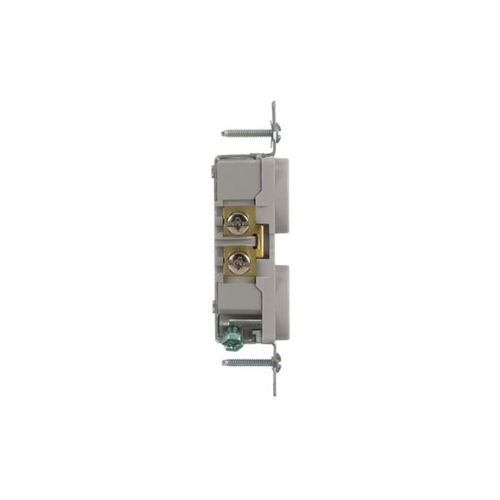 Main product image of Commercial Grade Duplex Receptacle, #14 To 10 Awg 15A, 125V, Gray, High-Impact Nylon, Pvc, BR15GY