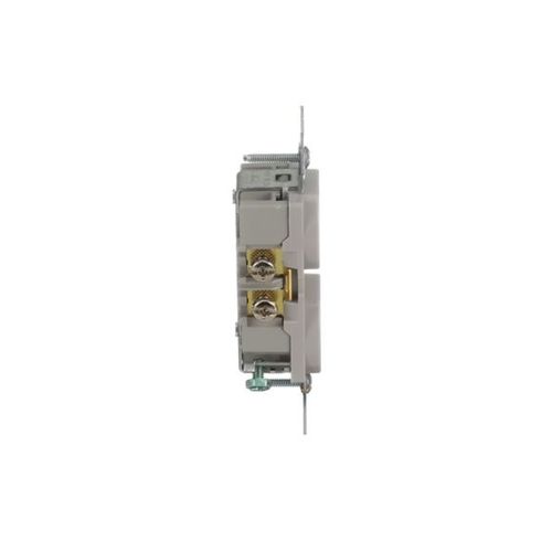Main product image of Commercial Grade Duplex Receptacle, #14 To 10 Awg 15A, 125V, Gray, High-Impact Nylon, Pvc, BR15GY