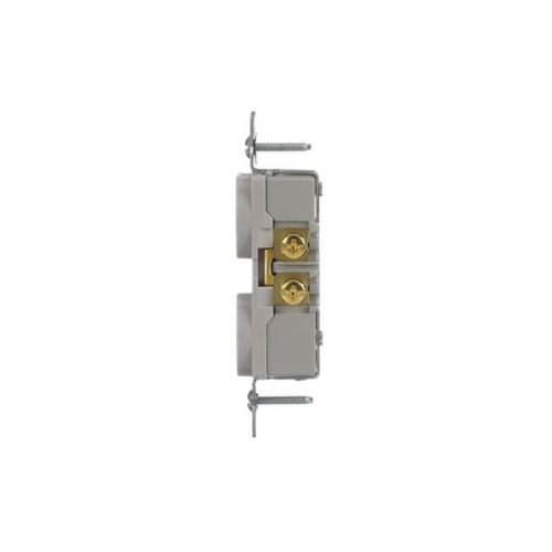 Main product image of Commercial Grade Duplex Receptacle, #14 To 10 Awg 15A, 125V, Gray, High-Impact Nylon, Pvc, BR15GY