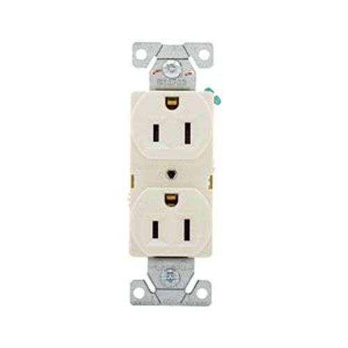 Main product image of Commercial Duplex Receptacle, #14 To 10 Awg 15A, 125V, Light Almond, High-Impact Nylon, Pvc, BR15LA