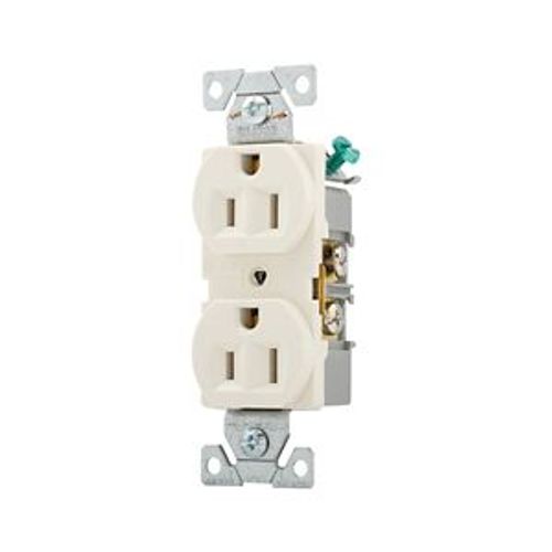 Main product image of Commercial Duplex Receptacle, #14 To 10 Awg 15A, 125V, Light Almond, High-Impact Nylon, Pvc, BR15LA