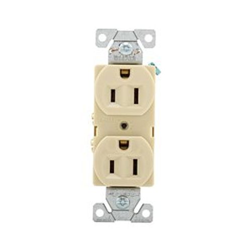 Main product image of Commercial Grade Duplex Receptacle, #14 To 10 Awg 15A, 125V, Ivory, High-Impact Nylon, Pvc, BR15V