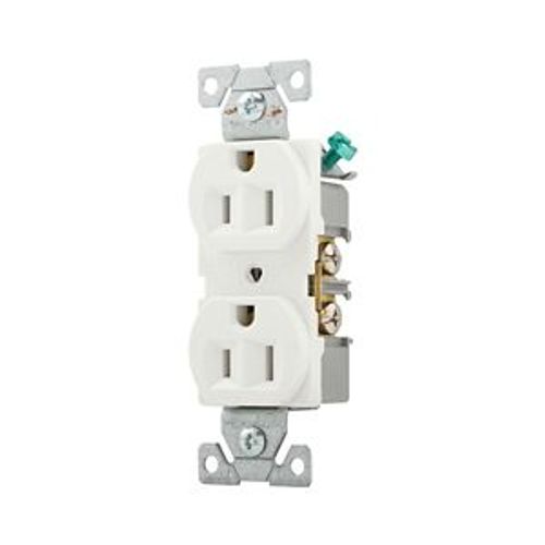Main product image of Commercial Duplex Receptacle, #14-10 Awg 15A, 125V, Back & Side, White, High-Impact Nylon, Pvc, BR15W