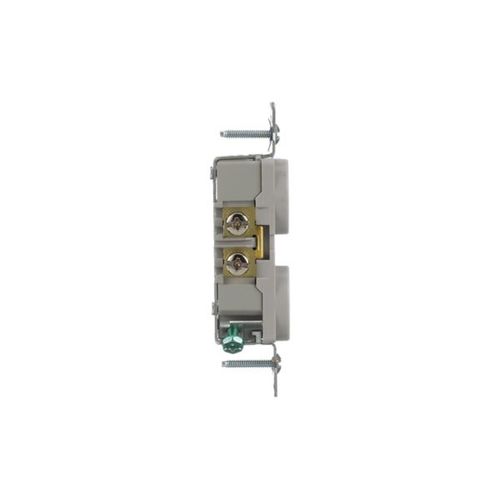 Main product image of Commercial Duplex Receptacle, #14-10 Awg 20A, 125V, Back & Side, Gray, High-Impact Nylon, BR20GY
