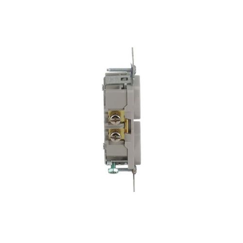 Main product image of Commercial Duplex Receptacle, #14-10 Awg 20A, 125V, Back & Side, Gray, High-Impact Nylon, BR20GY