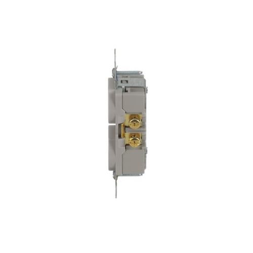 Main product image of Commercial Duplex Receptacle, #14-10 Awg 20A, 125V, Back & Side, Gray, High-Impact Nylon, BR20GY