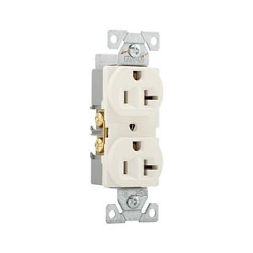 Main product image of Commercial Duplex Receptacle, #14-10 Awg 20A 125V, Back & Side, Light Almond, 5-20R, BR20LA