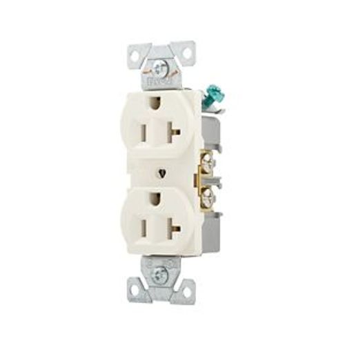 Main product image of Commercial Duplex Receptacle, #14-10 Awg 20A 125V, Back & Side, Light Almond, 5-20R, BR20LA
