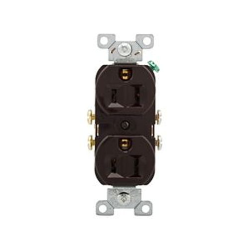 Main product image of Commercial Duplex Receptacle, #14-10 Awg 15A, 125V, SideWire, Brown, High-Impact Nylon, Pvc, CR15B