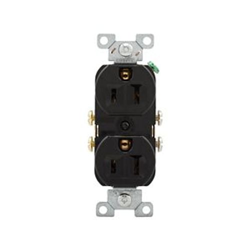 Main product image of Commercial Duplex Receptacle, #14-10 Awg 15A, 125V, SideWire, Black, High-Impact Nylon, Pvc, CR15BK