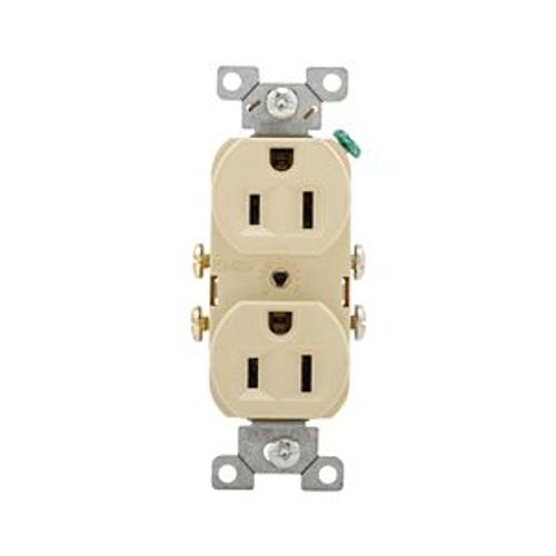 Main product image of Commercial Duplex Receptacle, #14-10 Awg 15A, 125V, SideWire, Ivory, High-Impact Nylon, Pvc, CR15V