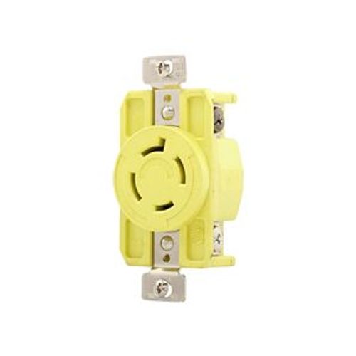Main product image of Corrosion Resistant Locking Receptacle, #14-10 Awg, 20A, 125/250V, Yellow, L14-20 3-Pole 4-Wire, CRL1420R