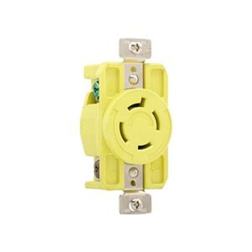Main product image of Corrosion Resistant Locking Receptacle, #14-10 Awg, 20A, 125/250V, Yellow, L14-20 3-Pole 4-Wire, CRL1420R