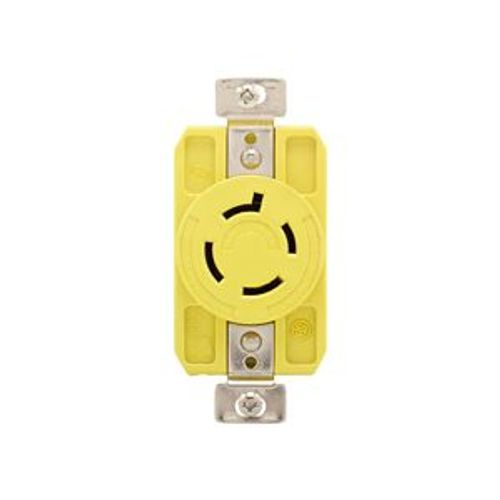 Main product image of Corrosion Resistant Locking Receptacle, #14-10 Awg, 20A, 250V, Yellow, L15-20 3-Pole 4-Wire, CRL1520R