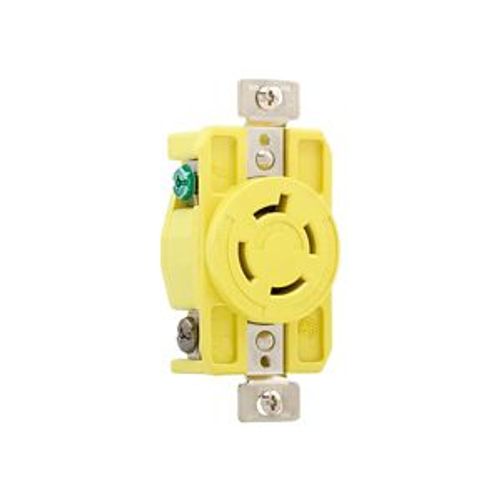 Main product image of Corrosion Resistant Locking Receptacle, #14-10 Awg, 20A, 250V, Yellow, L15-20 3-Pole 4-Wire, CRL1520R