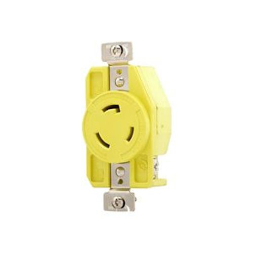 Main product image of Corrosion Resistant Locking Receptacle, #14-10 Awg, 20A, 125V, Yellow, L5-20, 2-Pole 3-Wire, CRL520R