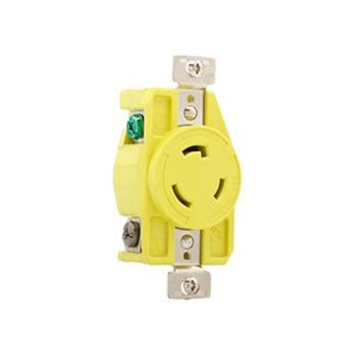 Main product image of Corrosion Resistant Locking Receptacle, #14-10 Awg, 20A, 125V, Yellow, L5-20, 2-Pole 3-Wire, CRL520R