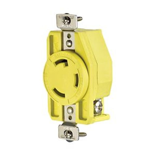 Main product image of Corrosion Resistant Locking Receptacle, #14-10 Awg, 30A, 125V, Yellow, L5-30, 2-Pole 3-Wire, CRL530R