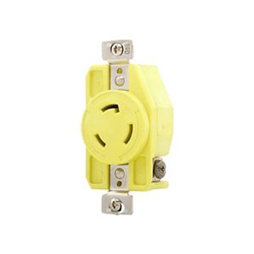 Main product image of Corrosion Resistant Locking Receptacle, #14-10Awg, 20A, 250V, Yellow, L6-20, 2-Pole 3-Wire, CRL620R
