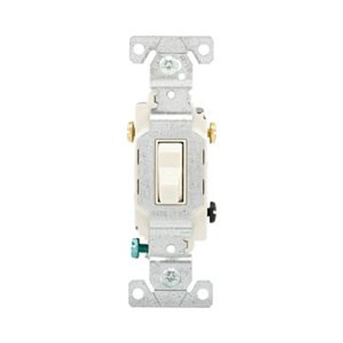 Main product image of Commercial Grade Toggle Switch, #14-10 Awg, 15A, 120/277V, Side Wire, Screw, Light Almond, 3-Way, CS315LA