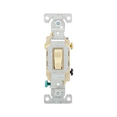 Main product image of Commercial Grade Toggle Switch, #14-10 Awg, 15A, 120/277V, Side Wire, Screw, Ivory, 3-Way, CS315V