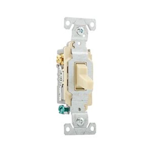 Main product image of Commercial Grade Toggle Switch, #14-10 Awg, 15A, 120/277V, Side Wire, Screw, Ivory, 3-Way, CS315V
