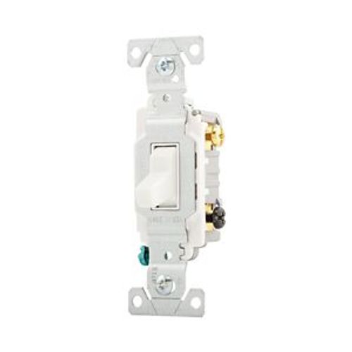 Main product image of Commercial Grade Toggle Switch, #14-10 Awg, 15A, 120/277V, Side Wire, Screw, White, 3-Way, CS315W