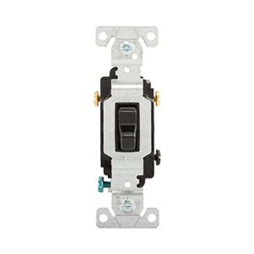 Main product image of Commercial Grade Toggle Switch, #14-10 Awg, 20A, 120/277V, Side Wire, Screw, Black, 3-Way, CS320BK