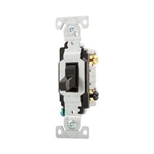 Main product image of Commercial Grade Toggle Switch, #14-10 Awg, 20A, 120/277V, Side Wire, Screw, Black, 3-Way, CS320BK