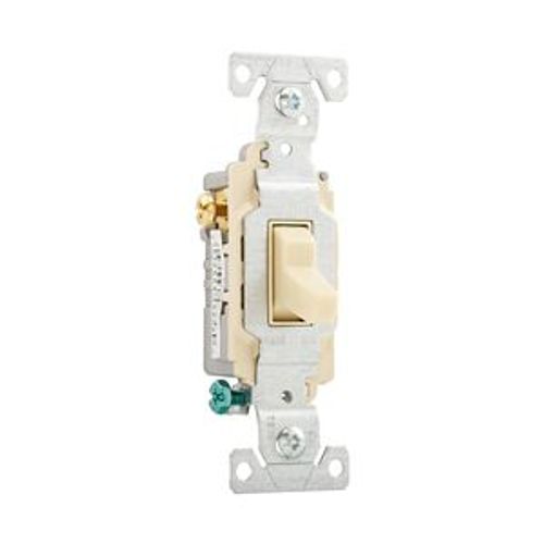 Main product image of Commercial Grade Toggle Switch, #14-10 Awg, 20A, 120/277V, Side Wire, Screw, Ivory, 3-Way, CS320V
