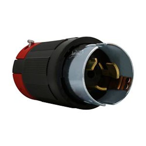 Main product image of Locking Plug, #10-6Awg, 50A, 125V, Back Wiring, Black, Red, 2-Pole, 3-Wire, 0.44 To 1.06 In, CS6361EX