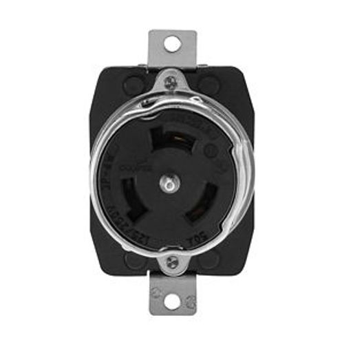 Main product image of Locking Receptacle, #10-6Awg, 50A, 125/250V, Back Wiring, Black, Single, 3-Pole, 4-Wire, Steel, CS6369