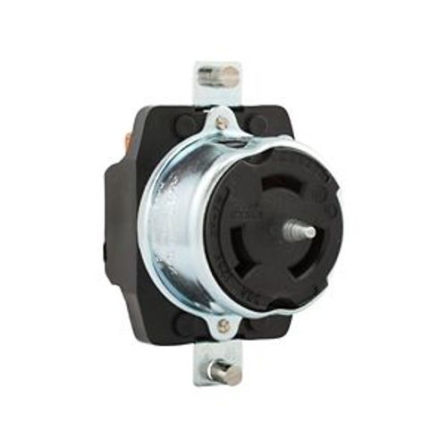 Main product image of Locking Receptacle, #10-6Awg, 50A, 125/250V, Back Wiring, Black, Single, 2-Pole, 3-Wire, Steel, CS6370