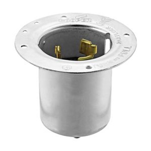 Main product image of Arrow Hart Locking Flanged Inlet, #10-6Awg, 50A, 125/250V, Steel, 3-Pole, 4-Wire, CS6375
