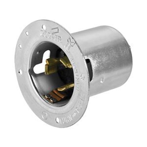 Main product image of Arrow Hart Locking Flanged Inlet, #10-6Awg, 50A, 125/250V, Steel, 3-Pole, 4-Wire, CS6375