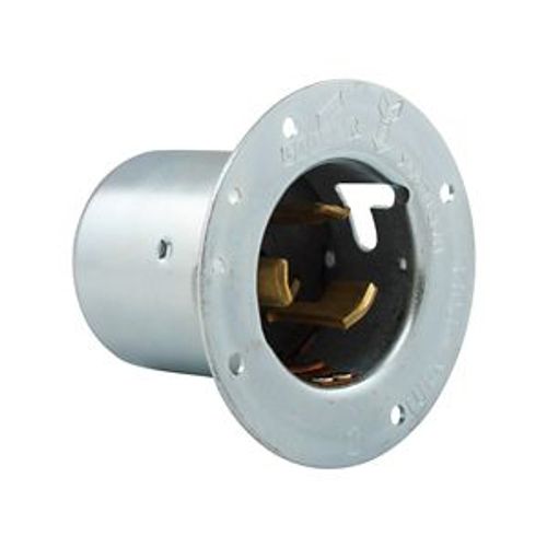 Main product image of Arrow Hart California Standard Locking Flanged Inlet, #10-6Awg, 50A, 125V, Steel, 2-Pole 3-Wire, CS6377
