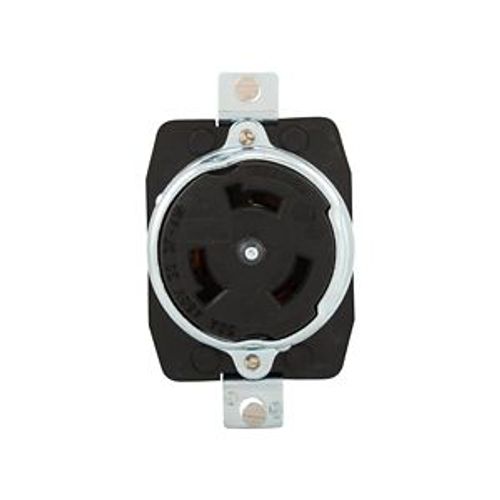 Main product image of Locking Receptacle, #10-6Awg, 50A, 480V, Back Wiring, Black, Single, 3-Pole, 4-Wire, CS8169