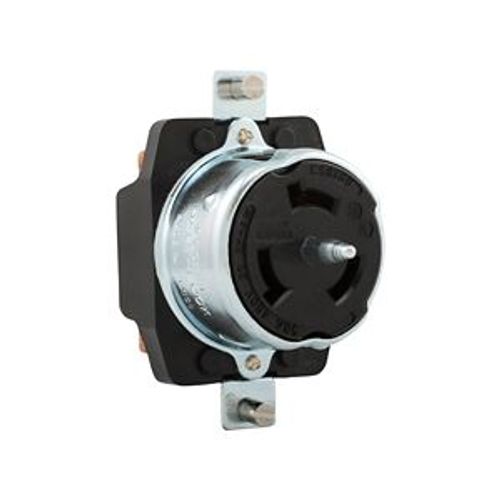 Main product image of Locking Receptacle, #10-6Awg, 50A, 480V, Back Wiring, Black, Single, 3-Pole, 4-Wire, CS8169