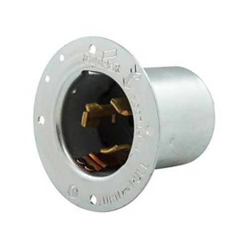 Main product image of Arrow Hart Locking Flanged Inlet, #10-6Awg, 50A, 480V, Steel, 3-Pole, 4-Wire, CS8175