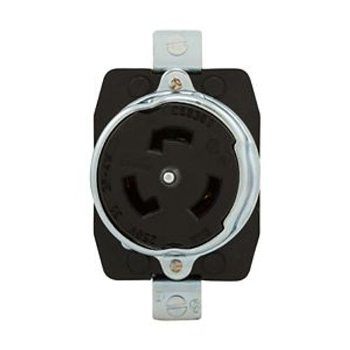 Main product image of Locking Receptacle, #10-6Awg, 50A, 250V, Back Wiring, Black, Single, 3-Pole, 4-Wire, Steel, CS8369