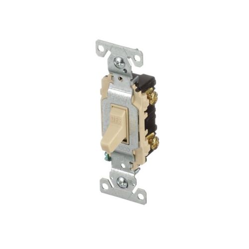 Main product image of Commercial Toggle Switch, #14-10 Awg 20A, 120/277V, Ivory, Load Type: Motor Control, Fan, 1-Pole, CSB120V