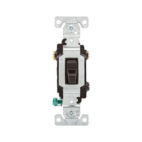 Main product image of Commercial Grade Toggle Switch, #14-10 Awg, 15A, 120/277V, Back & Side Wire, Screw, Brown, 3-Way, CSB315B