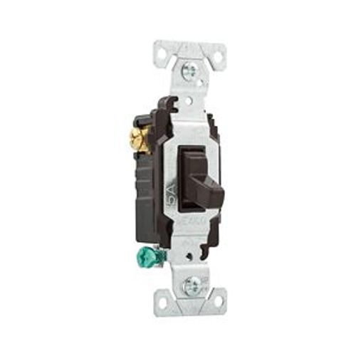 Main product image of Commercial Grade Toggle Switch, #14-10 Awg, 15A, 120/277V, Back & Side Wire, Screw, Brown, 3-Way, CSB315B