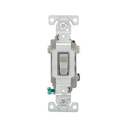 Main product image of Commercial Grade Toggle Switch, #14-10 Awg, 15A, 120/277V, Back & Side, Screw, Gray, 3-Way, CSB315GY