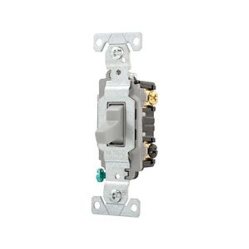 Main product image of Commercial Grade Toggle Switch, #14-10 Awg, 15A, 120/277V, Back & Side, Screw, Gray, 3-Way, CSB315GY